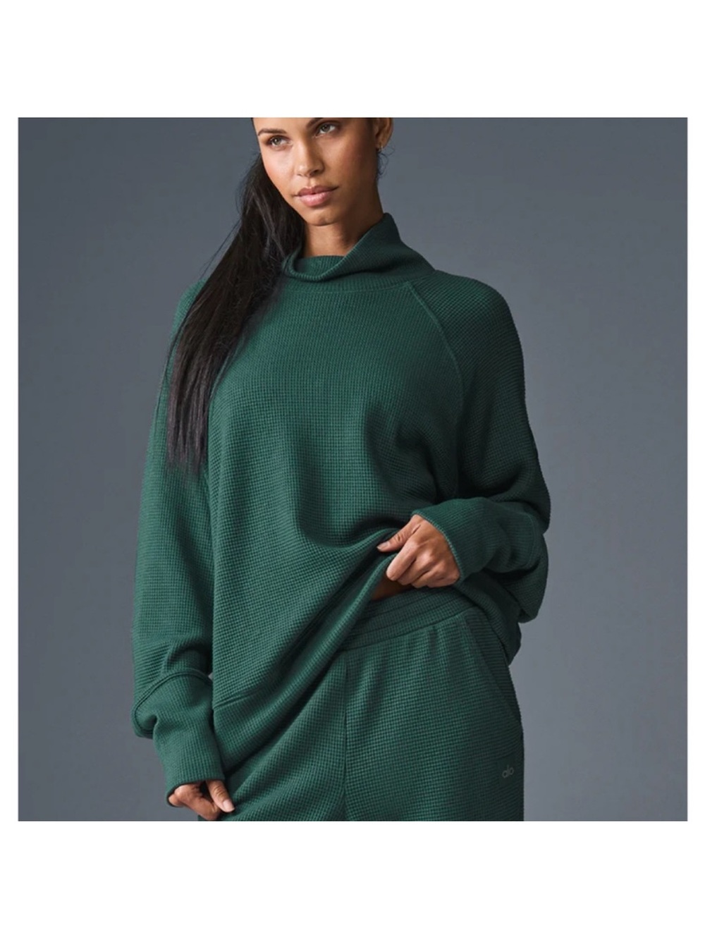 Alo Yoga Waffle Weekend Escape Mock Neck Long Sleeve